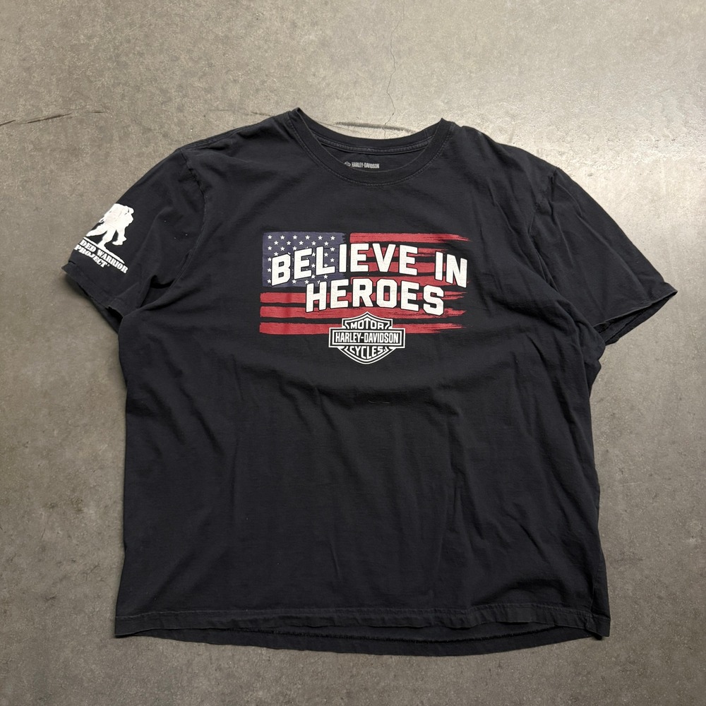 Harley-Davidson Believe In Heroes Wounded Warrior Project Graphic T-Shirt 3XL